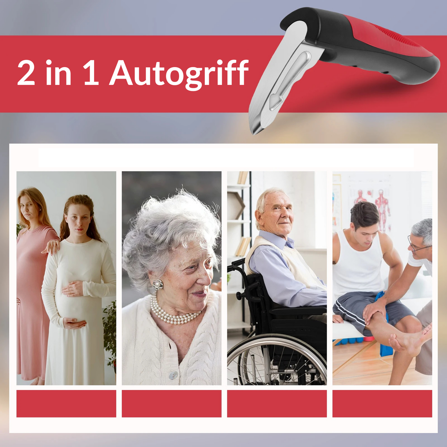 2 in 1 Auto Griff  – Hilfe beim Auto Aussteigen & Notfall-Werkzeug zum Scheibenbrechen (Keine Versandkosten)