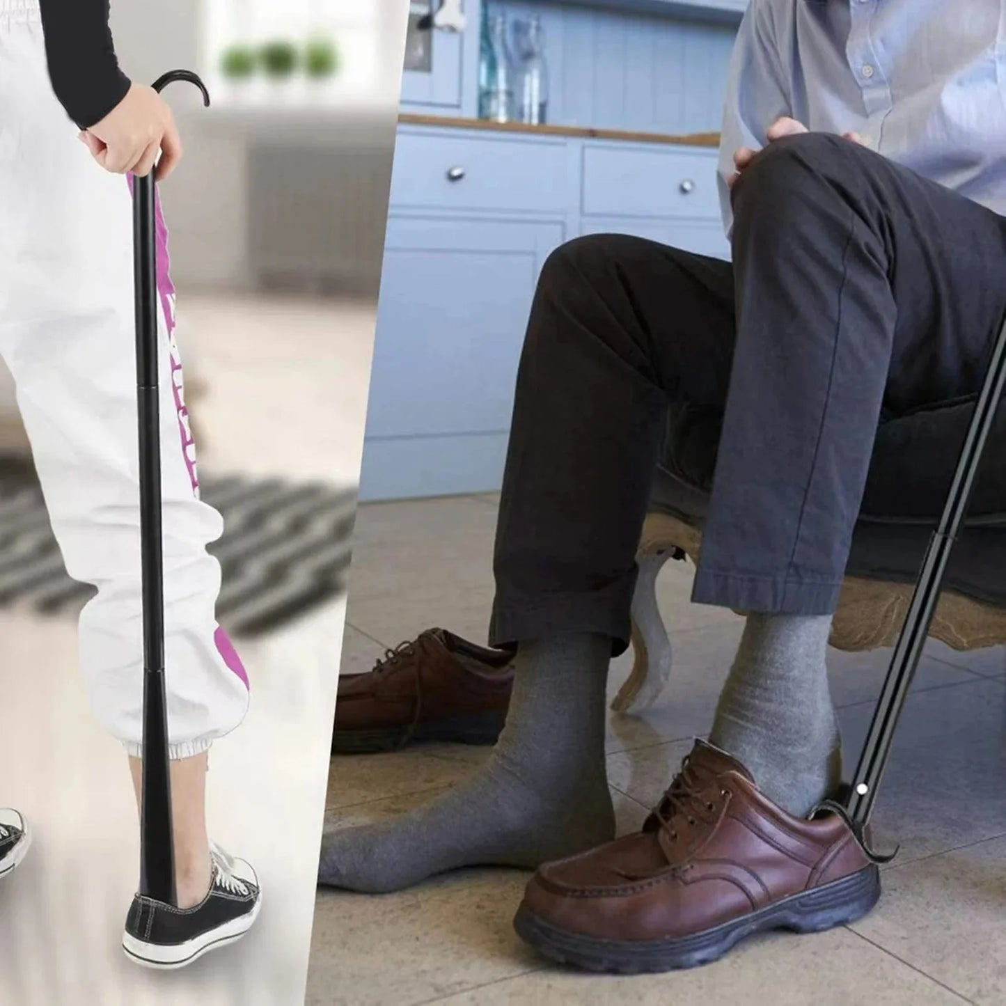 2 in 1 Socken Ausziehhilfe inkl. Schuhlöffel – Praktische Unterstützung, ohne Bücken (Keine Versandkosten)