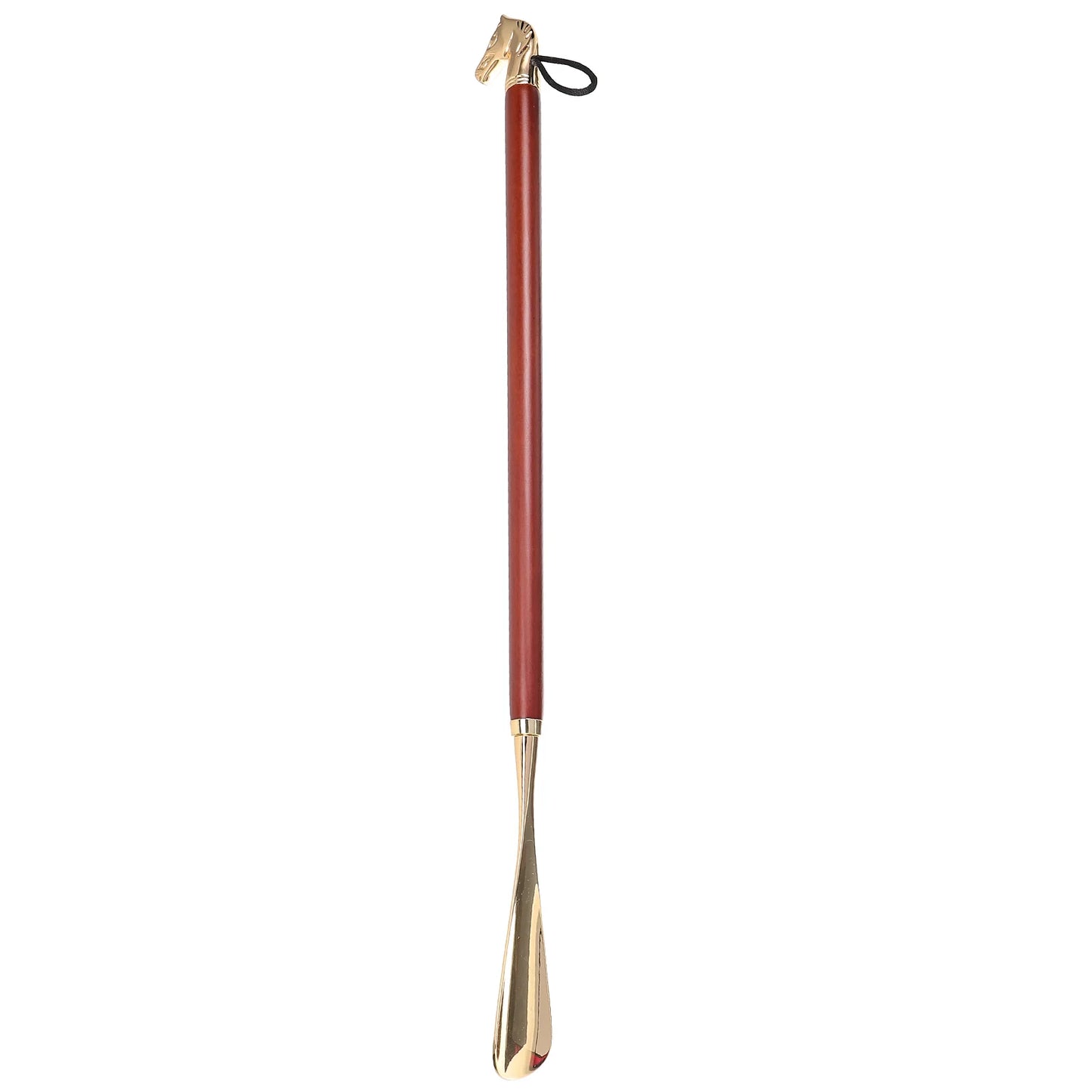 Metall-Schuhlöffel mit Pferdekopf, 56 cm lang, braun – Praktische Hilfe beim Schuhe Anziehen, hochwertig & langlebig (keine Versandkosten)