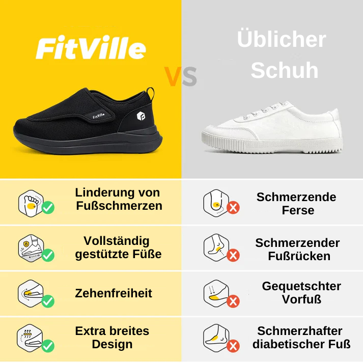 Bequemer Herren-Sneaker - Extra breiter Einstieg – für breite und geschwollene Füße (keine Versandkosten)