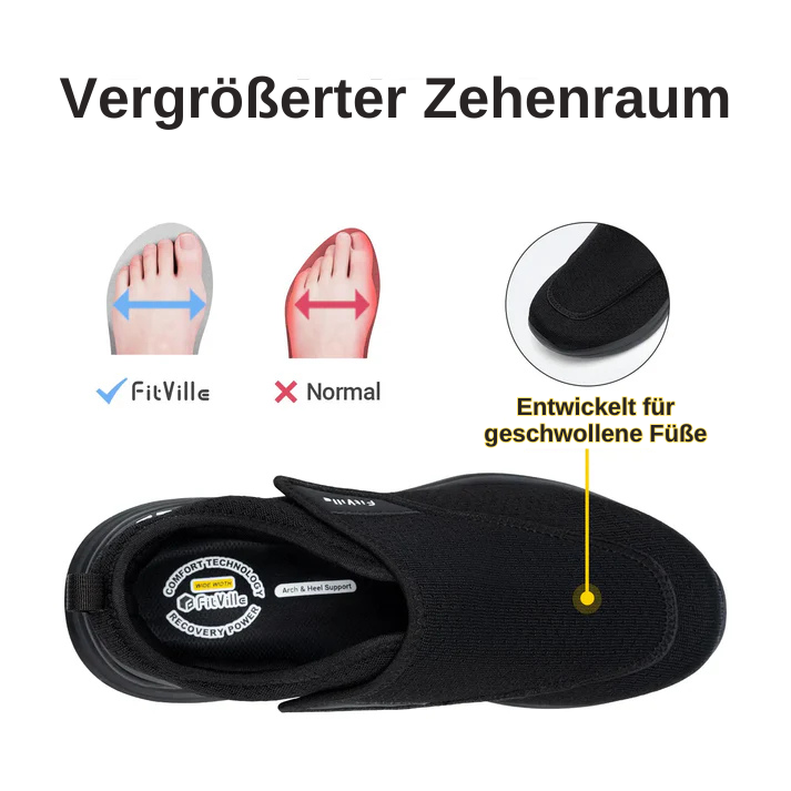 Bequemer Herren-Sneaker - Extra breiter Einstieg – für breite und geschwollene Füße (keine Versandkosten)
