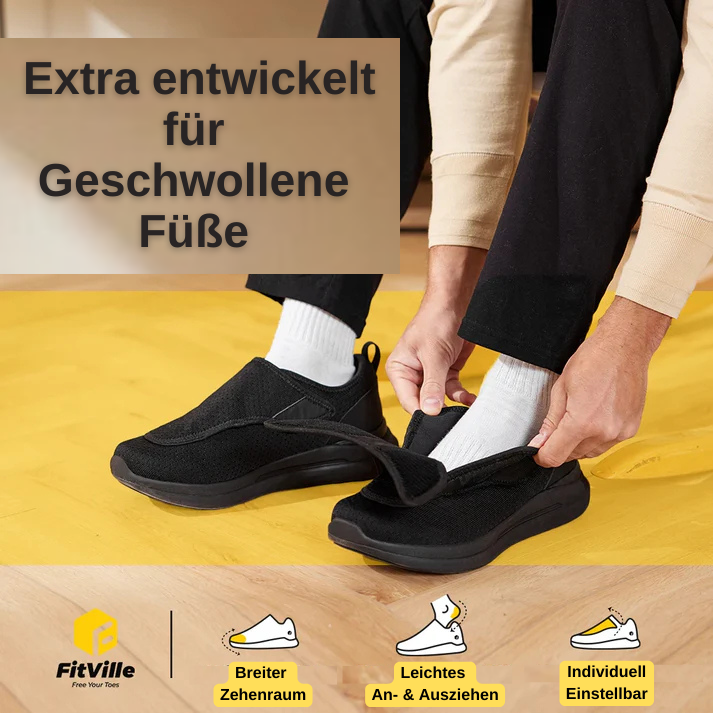 Bequemer Herren-Sneaker - Extra breiter Einstieg – für breite und geschwollene Füße (keine Versandkosten)