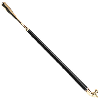 Metall-Schuhlöffel mit Pferdekopf, 56 cm lang, schwarz – Praktische Hilfe beim Schuhe Anziehen, hochwertig & langlebig (keine Versandkosten)