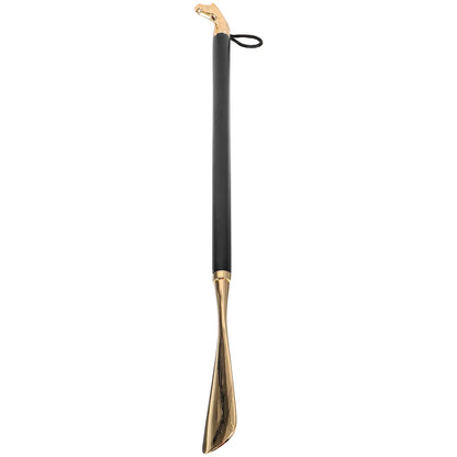 Metall-Schuhlöffel mit Pferdekopf, 56 cm lang, schwarz – Praktische Hilfe beim Schuhe Anziehen, hochwertig & langlebig (keine Versandkosten)